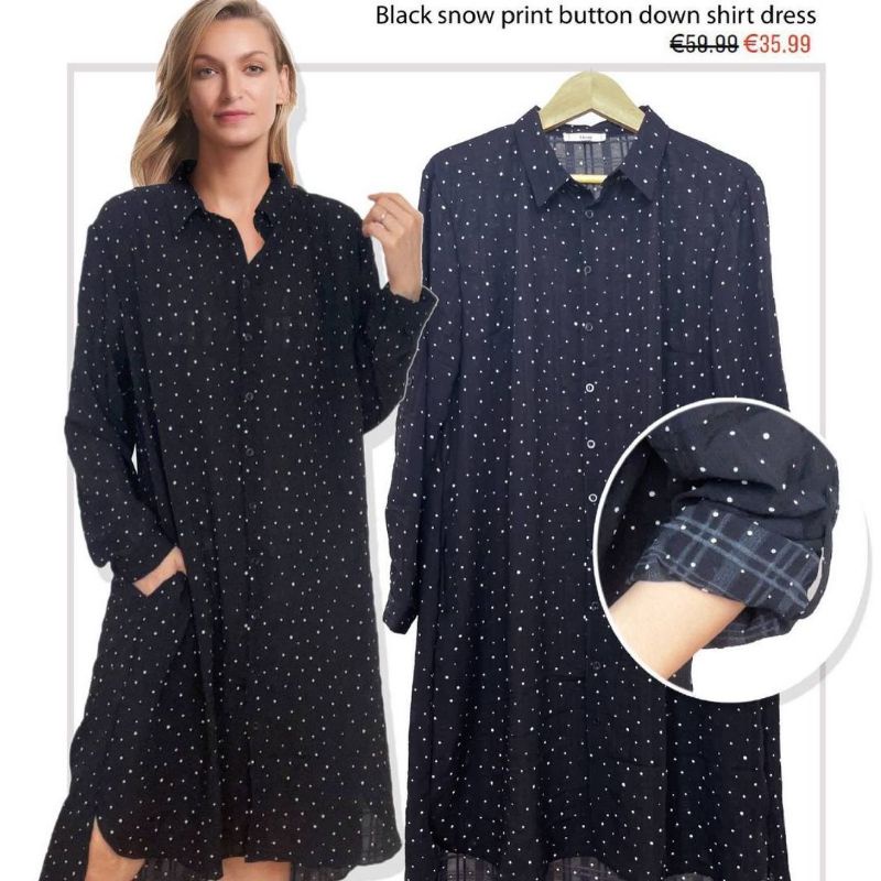 Mine button drees shirt dress