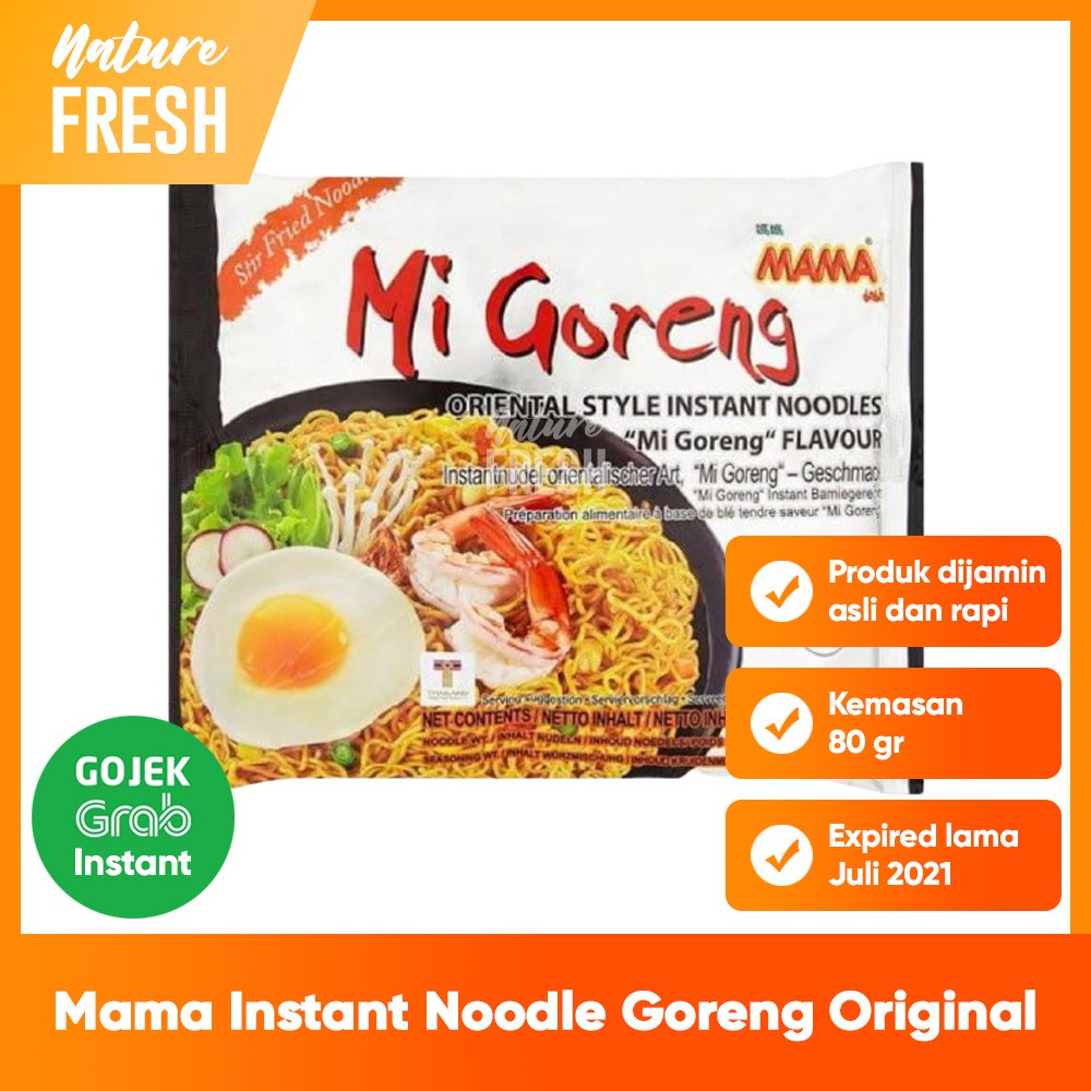 Mie Instan Mama Noodle Goreng Original Kemasan 80g Makanan Thailand - Mama Instant Noodle Thai Food