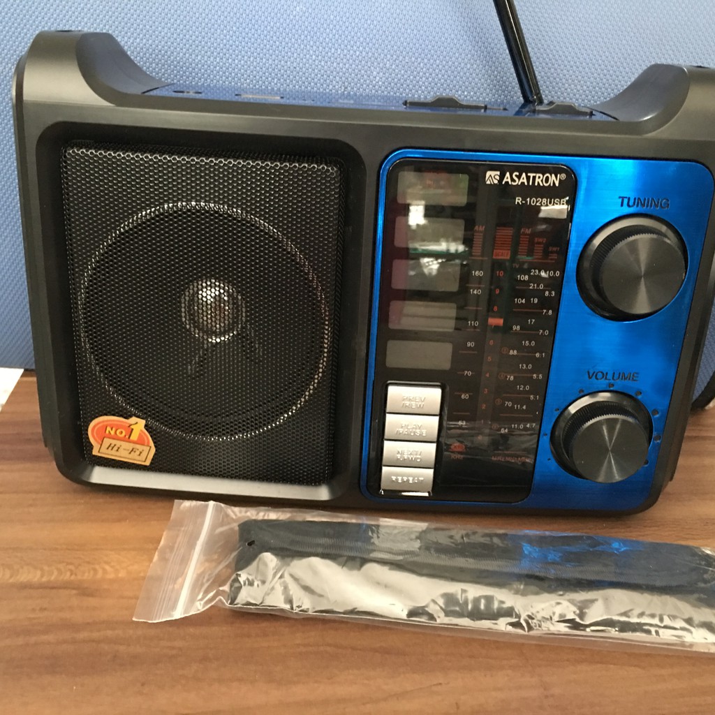 Radio Asatron Besar R1028 Pemutar Musik USB Memori FM AM SW1 SW2 + Senter