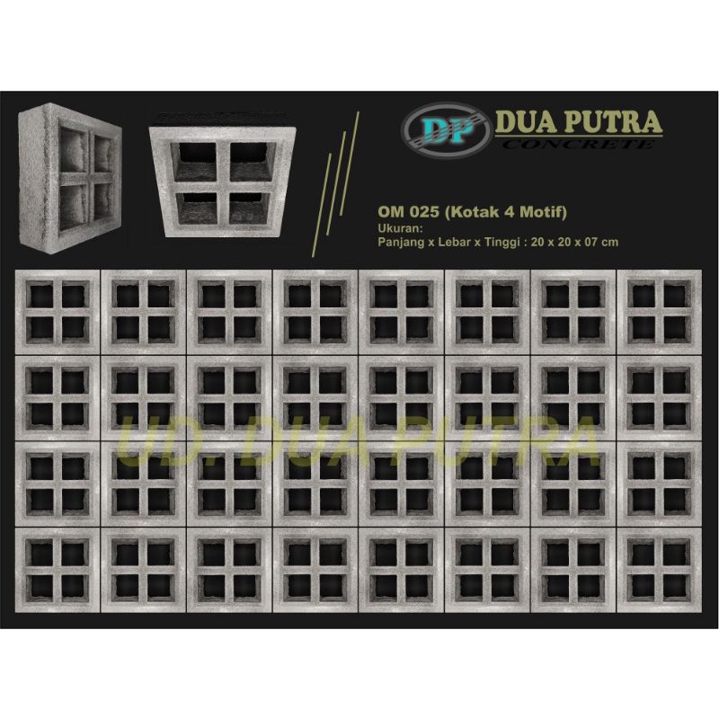 Kotak 4 motif. Loster / Roster / Loster mininalis / Roster beton / rumah mininalis