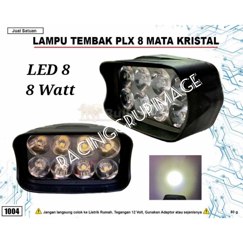 Lampu Tembak Sorot LED Laser Gun Bar Sorot Tembak CREE Motor 8 Titik Mata 8 W Watt 8W 8Watt Mobil G8