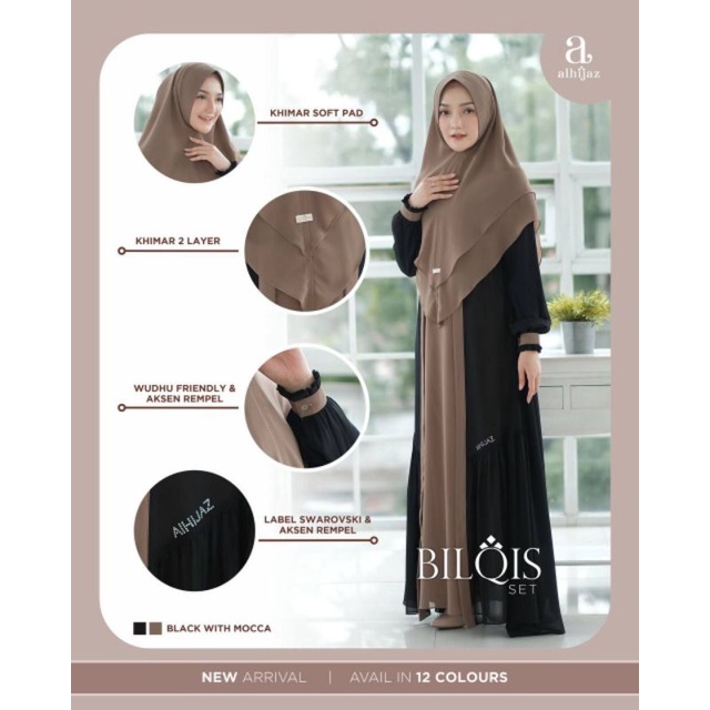 BILQIS SET BY ALHIJAZ HITAM-MOCCA