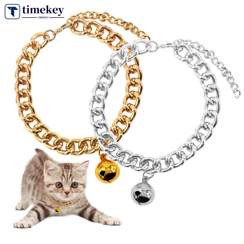 Timekey 1pc Kalung Collar Anjing Kucing Peliharaan Bahan Aluminum Dengan Lonceng C6G5