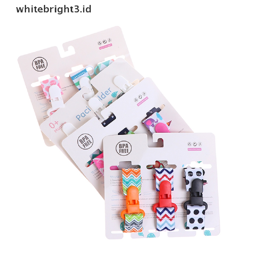{whitebright3.id} 3Pcs/Set Baby Pacifier Clips Pacifier Chain Dummy Clip Nipple Holder For Nipples ,