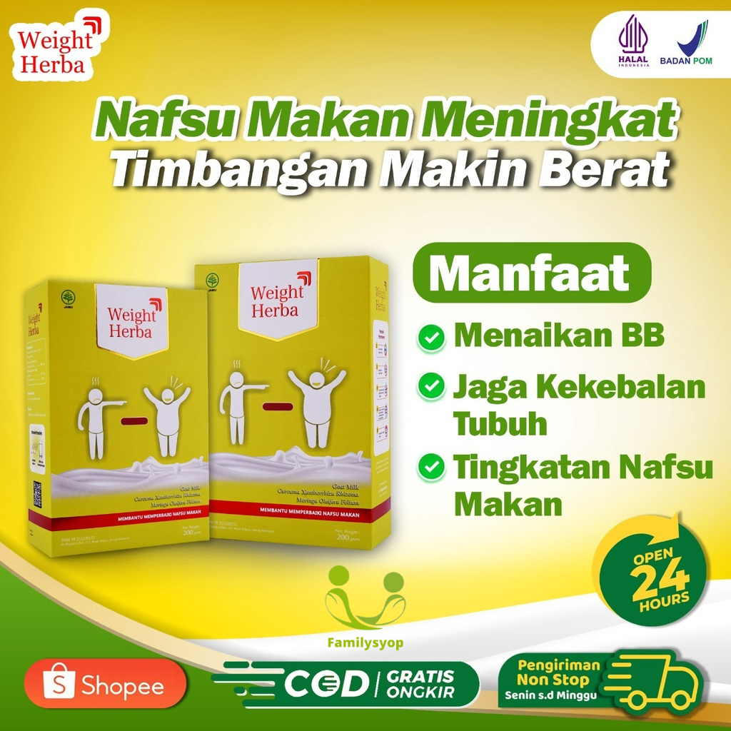 Weight Herba - 100% Original Susu Penambah Nafsu Makan Tingkatkan Kalori Kualitas Tinggi &amp; Menambah Protein Terbaik