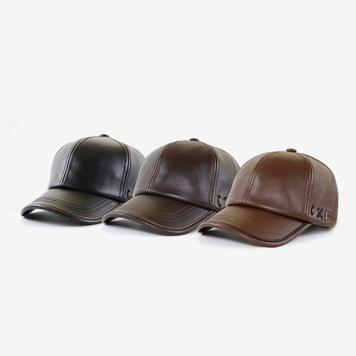 Topi Baseball Cap Topi Kulit Pria Jamont TK08