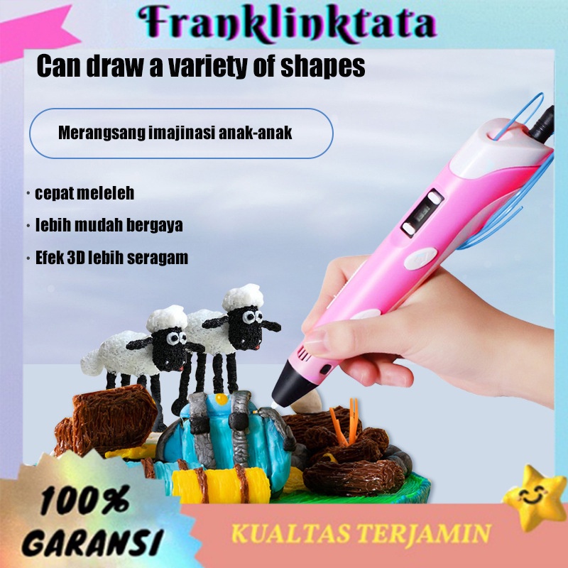 Pena 3D Murah Drawing Lukis ABS Filamen Mainan DIY/3D printing art pen untuk membuat kerajinan grafiti DIY kids set