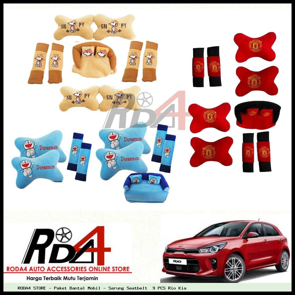 Paket Bantal Mobil - Sarung Seatbelt  9 PCS Rio Kia