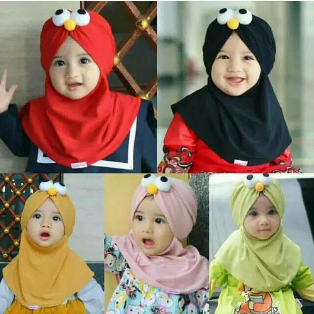 Jilbab Anak Elmo / Hijab Anak Lucu / Krudung Anak Karakter