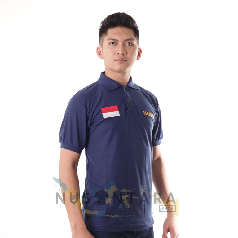 Kaos Security Kerah Polo Baju Satpam Berkerah Kaos Security Pria Hitam Navy Tebal, Adem &amp; nyaman