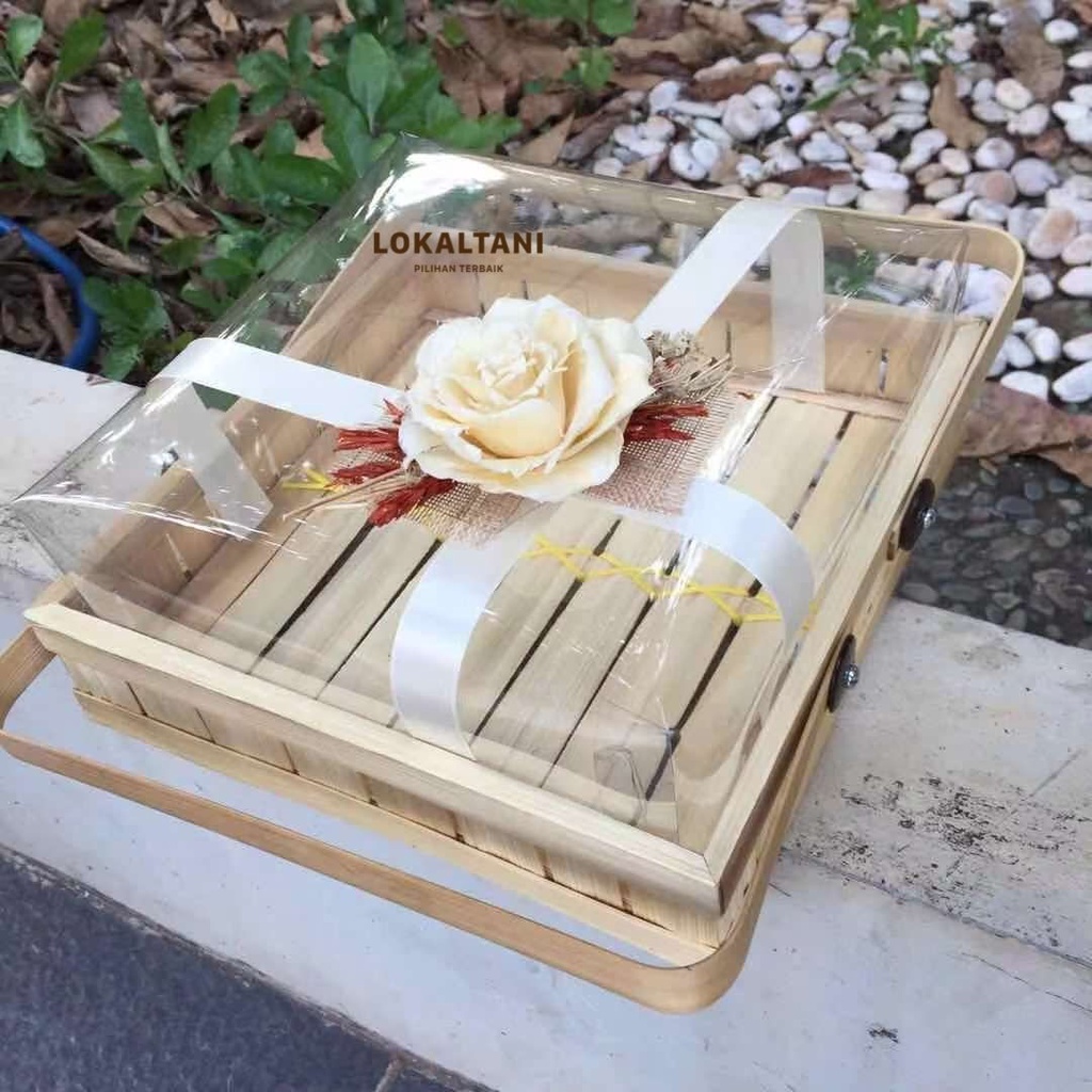 

Terlaris Keranjang Bambu Kotak/Keranjang Hantaran/Keranjang Kue mika 30CM
