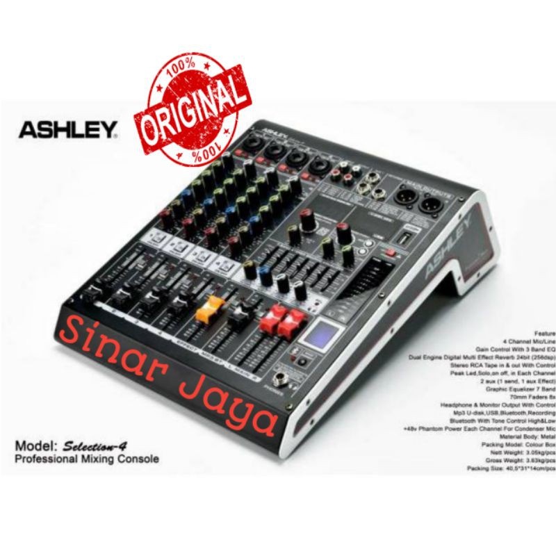 Mixer 4 channel Ashley Selection 4 selection4 bluetooth - equalizer
