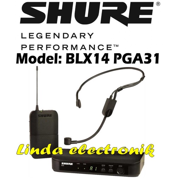 mic wireless shure blx 14 pga31 shure blx14 pga 31 original single mic