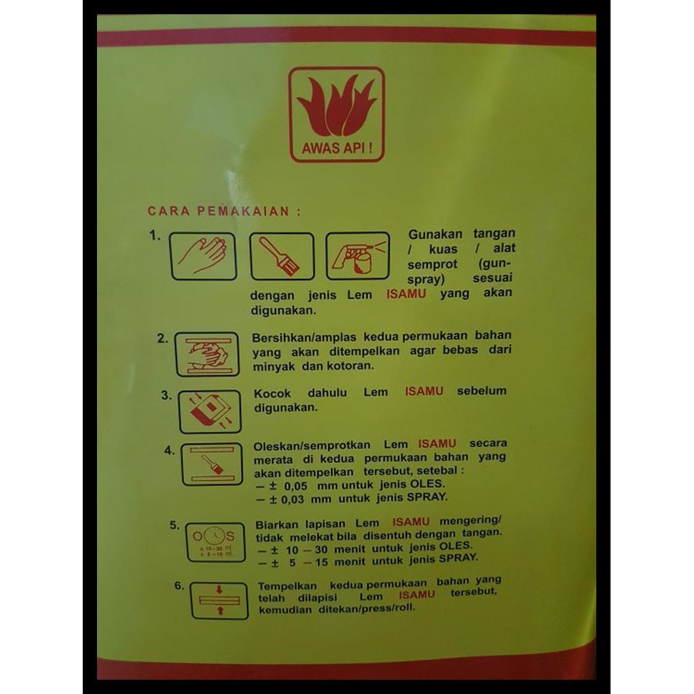 Lem Kuning Spray-Jj Isamu Lem Spray Hpl Kayu Karpet Karet Kulit Galon