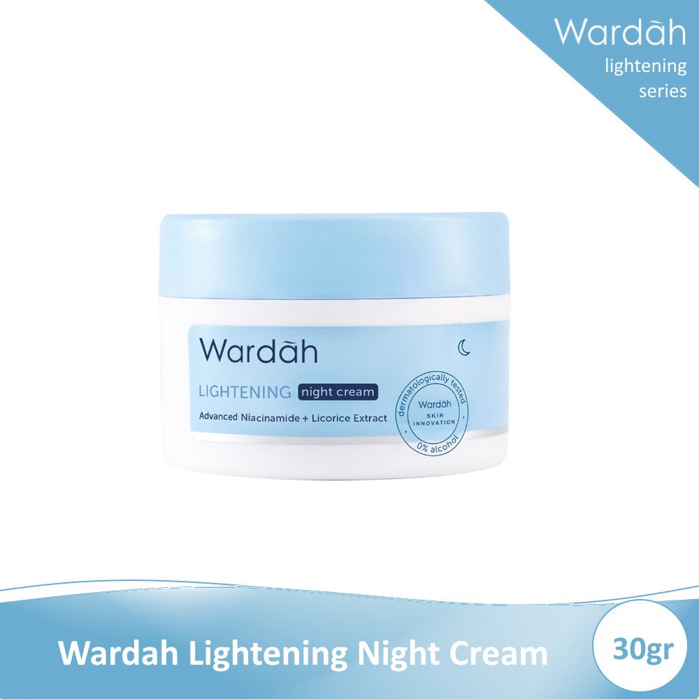 Wardah Lightening Night Cream Advanced Niacinamide 30gr | 20ml - Pelembab Wajah - Night Cream BY AILIN