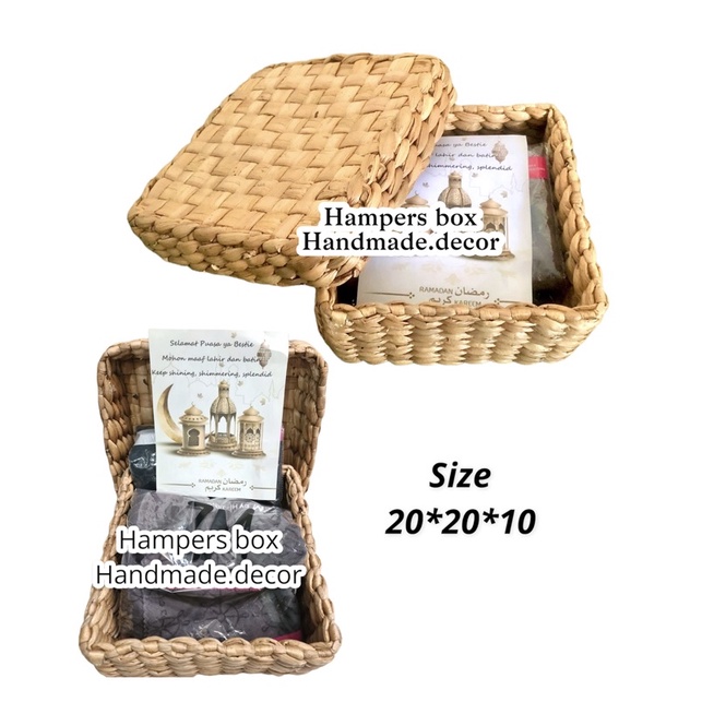 

hampers box lebaran enceng gondok / kotak hampers / gift box / hampers kotak tutup / kotak hadiah / hingkosan kado