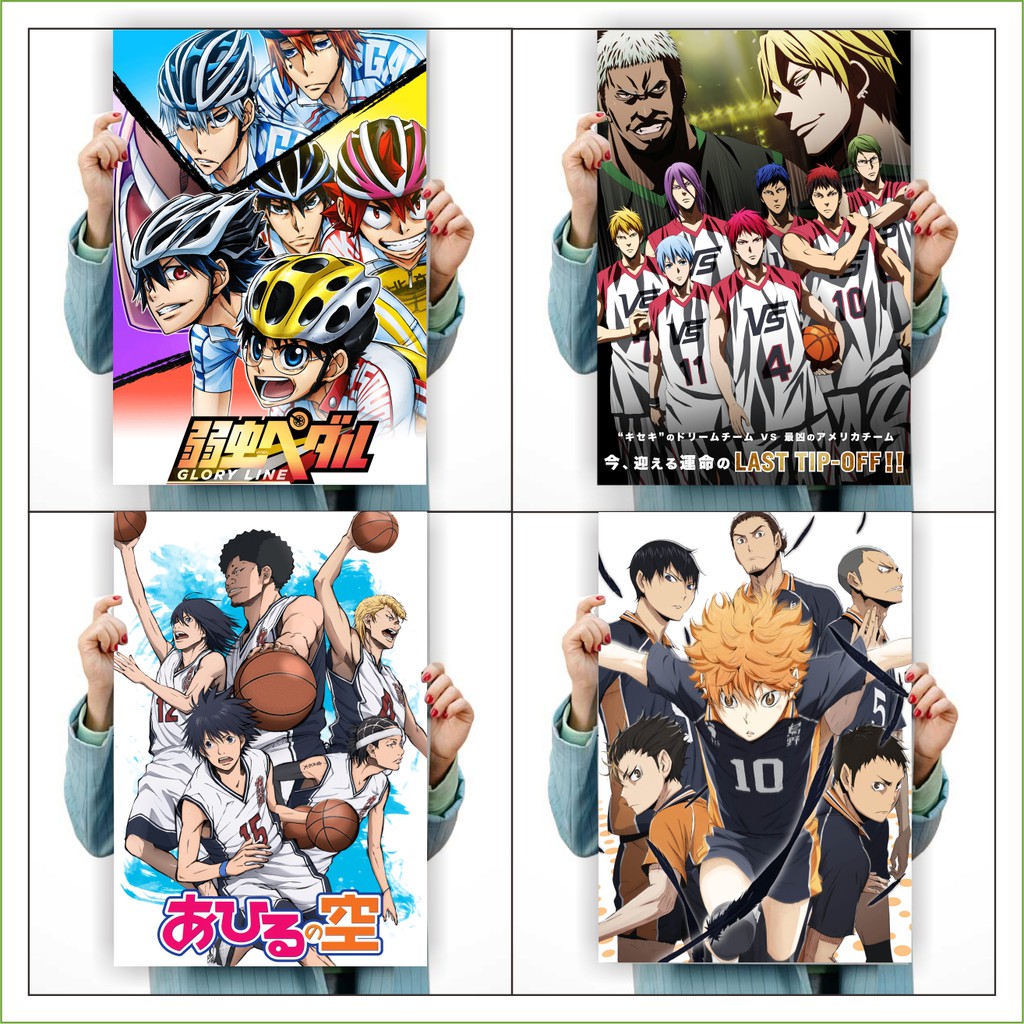 Poster Anime Sports size A3 - Yowamushi Pedal Kuroko no Basuke Ahiro no Sora Captain Tsubasa Eyeshield 21 Haikyuu!! Kalender Haikyuu 2022 Blue Lock