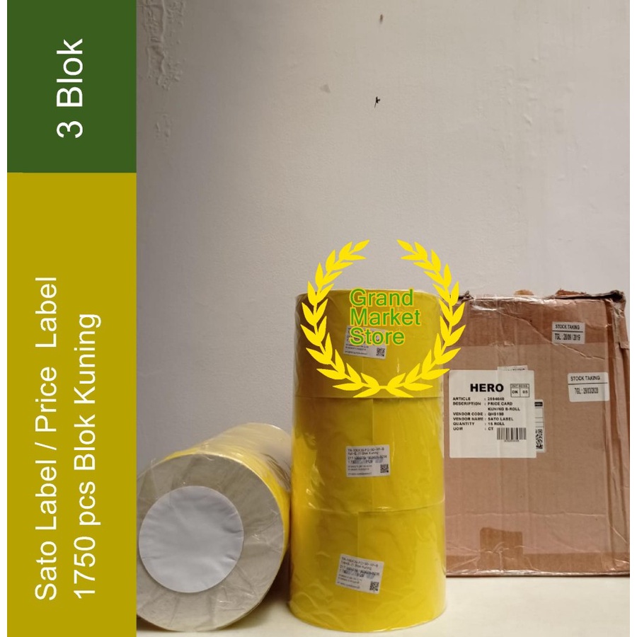 

Sato / Price Label Sato / Kertas Label Harga / Price Label Roll Kuning Roll / Label Harga Blok Kuning 1 Roll