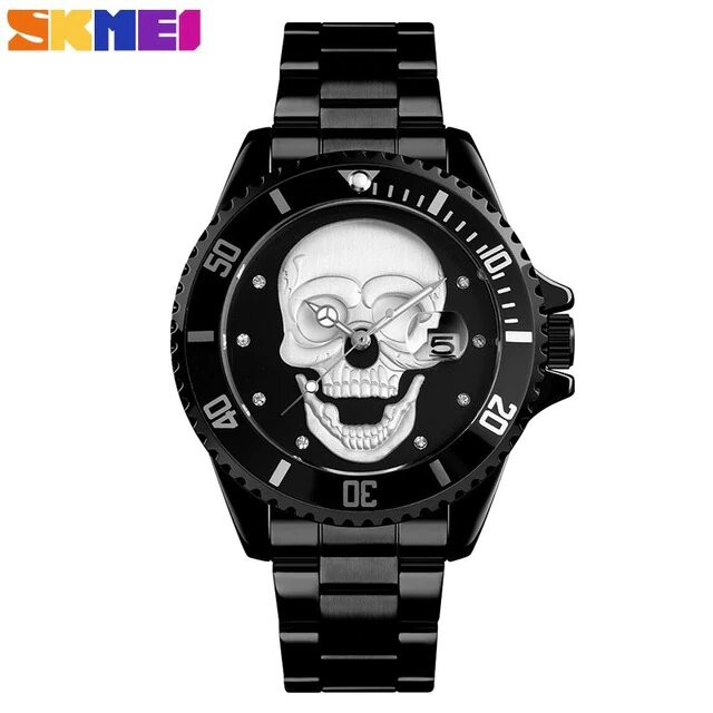 Jam Tangan Pria / SKMEI Skull 9195 / Jam Tangan Analog Original / SKMEI