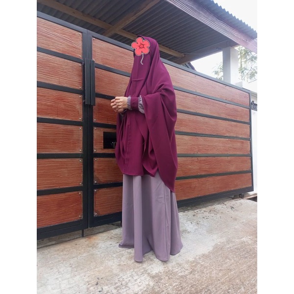 Gamis syari wolfis wolpeach wolpis kombinasi set khimar cadar murah