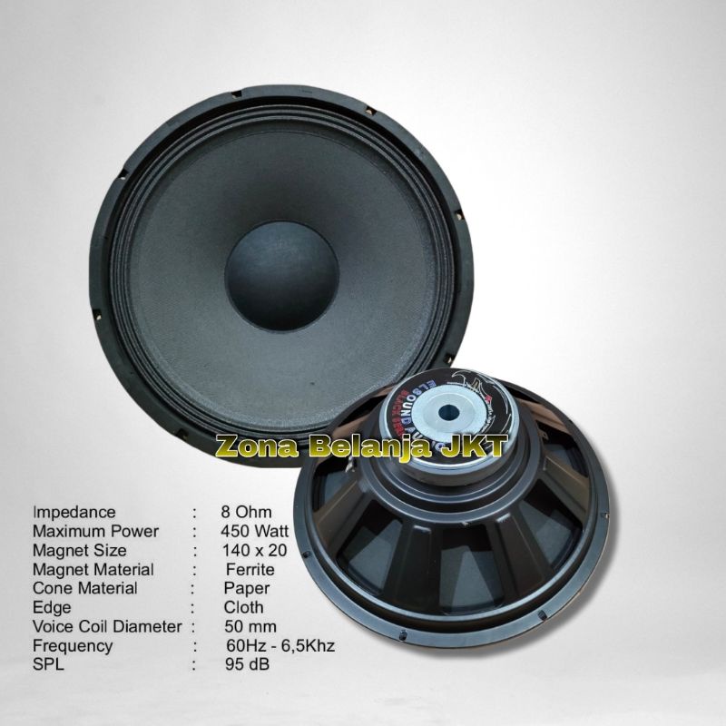 SPEAKER ELSOUND 15 INCH FULL RANGE 450WATT BLACK ORIGINAL