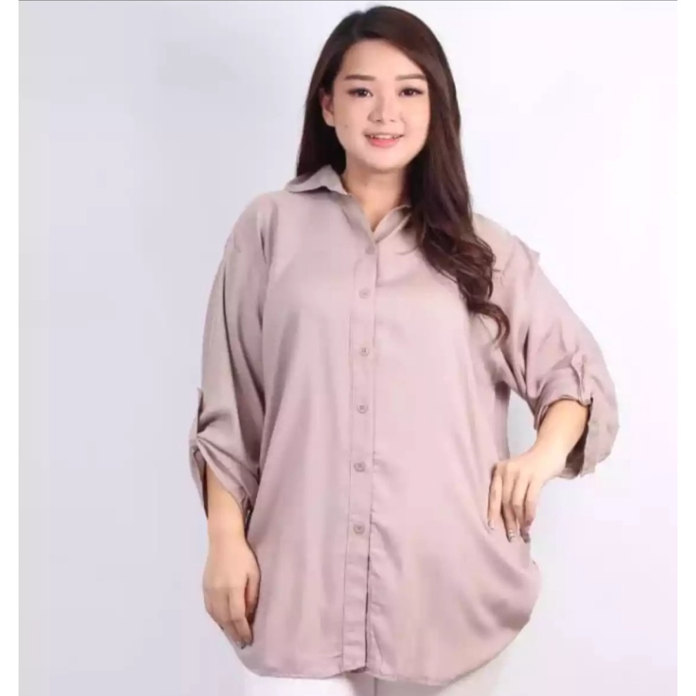 Kemeja Wanita Polos Jumbo Big LD Up To 120. Kemeja Murah Kemeja Kerja Kemeja Kasual Termurah Terbaru