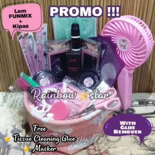 Paket Eyelash Extension / Paket FUNMIX Tanpa Pedih Dengan Remover