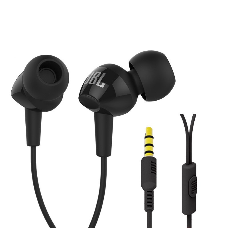 C100si Headset Earphone Kabel Stereo 3.5mm Dengan Mic Untuk Olahraga