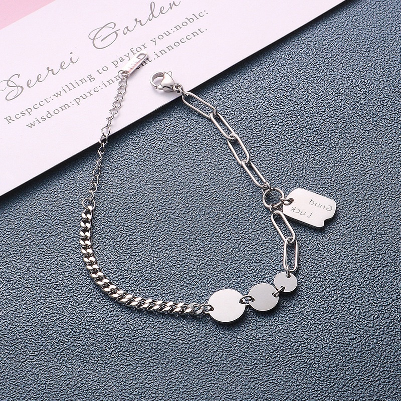 gelang good luck titanium asli kekinian warna silver cantik mewah terbaru