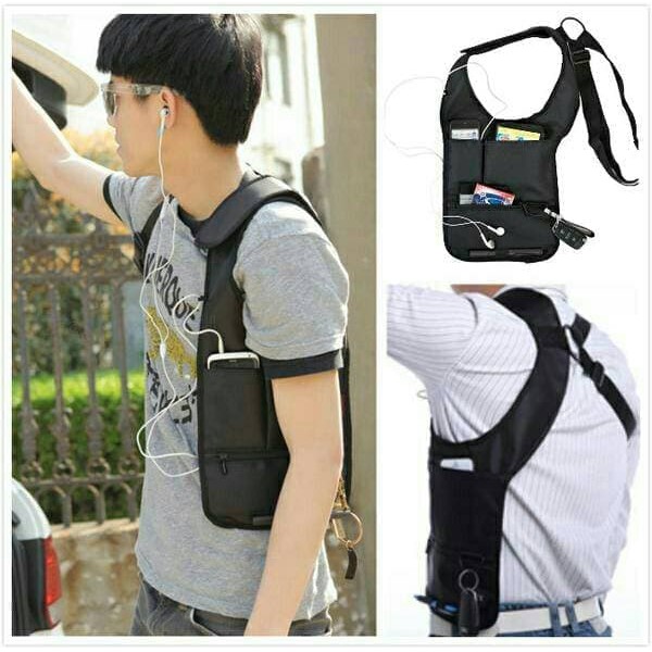 Tas selempang gadget pundak dada army polisi FBI bag organizer Rompi bahu Gadget mancing Tactical