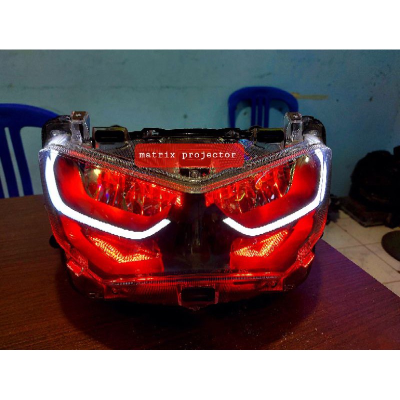 Jual HEADLAMP LAMPU DEPAN NMAX NEW LAZY LED 2020 2021 ALIS NMAX NEW DRL