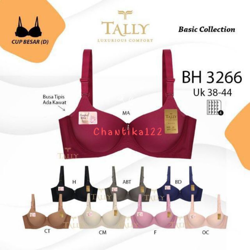 TALLY bra Big Size Pakai Kawat 3266 Kait 4 Cup D Original