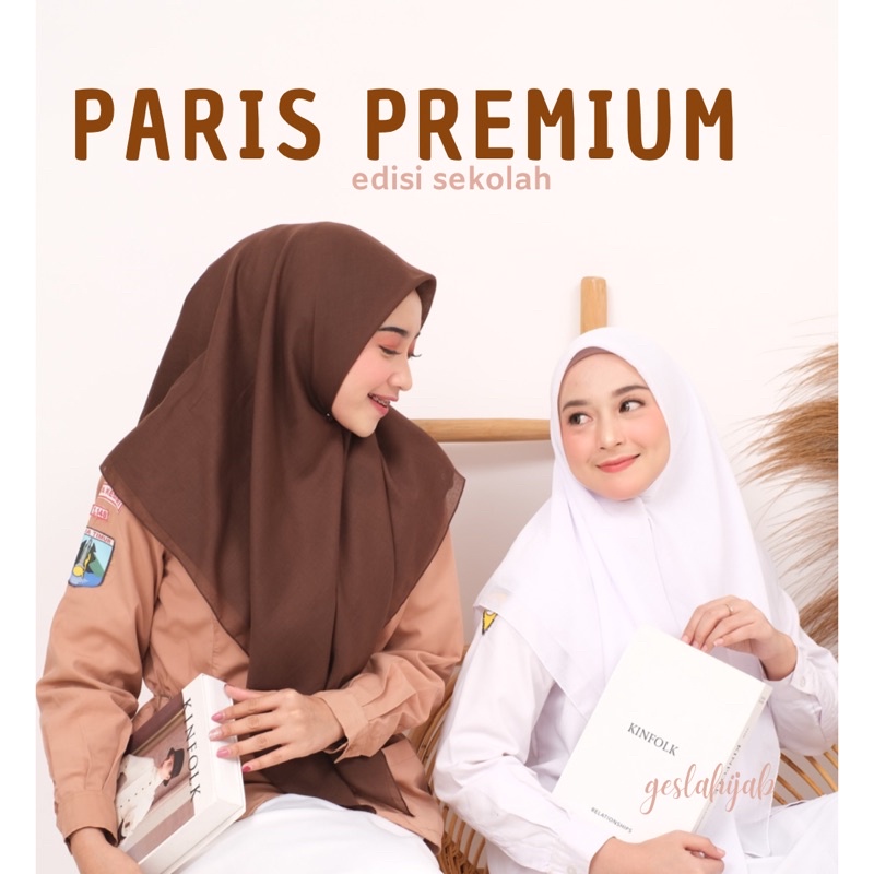 hijab paris premium untuk sekolah jilbab sekolah paris premium anti leyot hijab segiempat paris mura