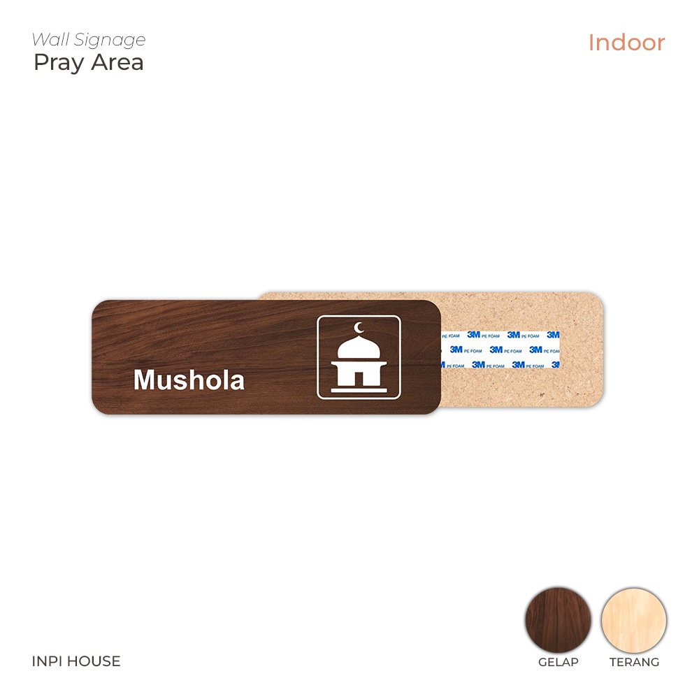 Papan Tanda Mushola - Mini Wall Sign Mushola