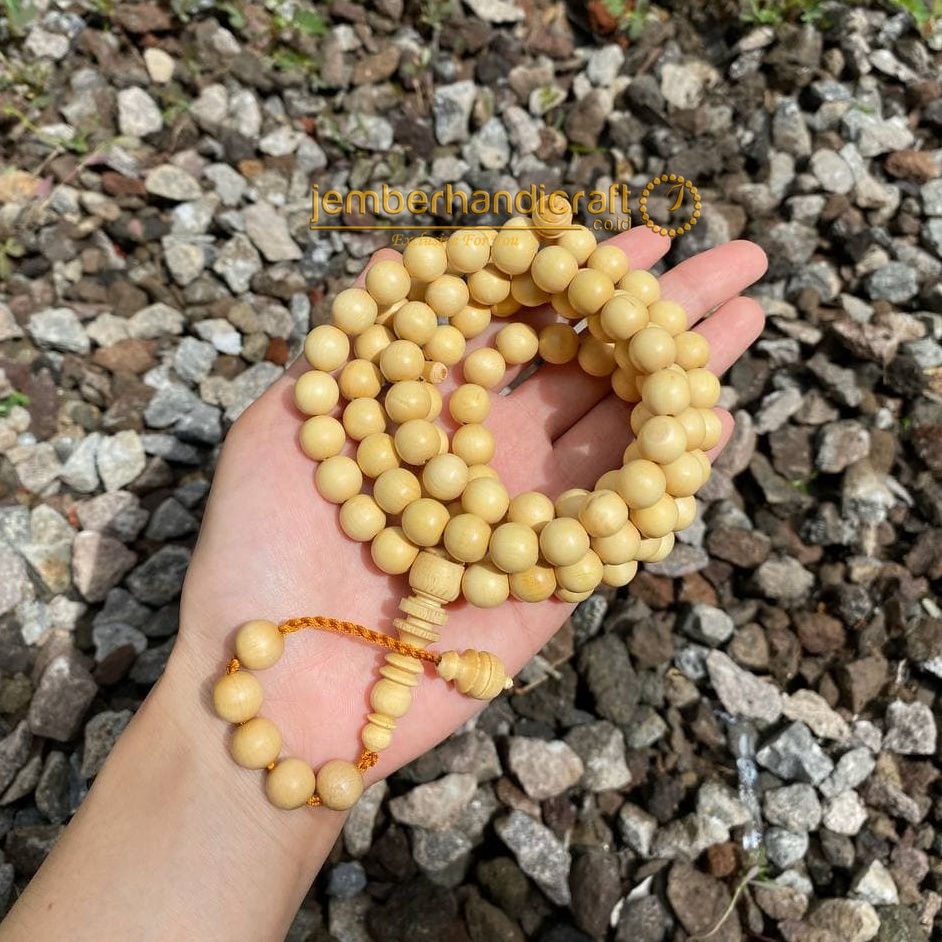 TASBIH KEMUNING GADING ORIGINAL 99 BUTIR UKURAN 8MM DAN 10MM BERSERTIFIKAT