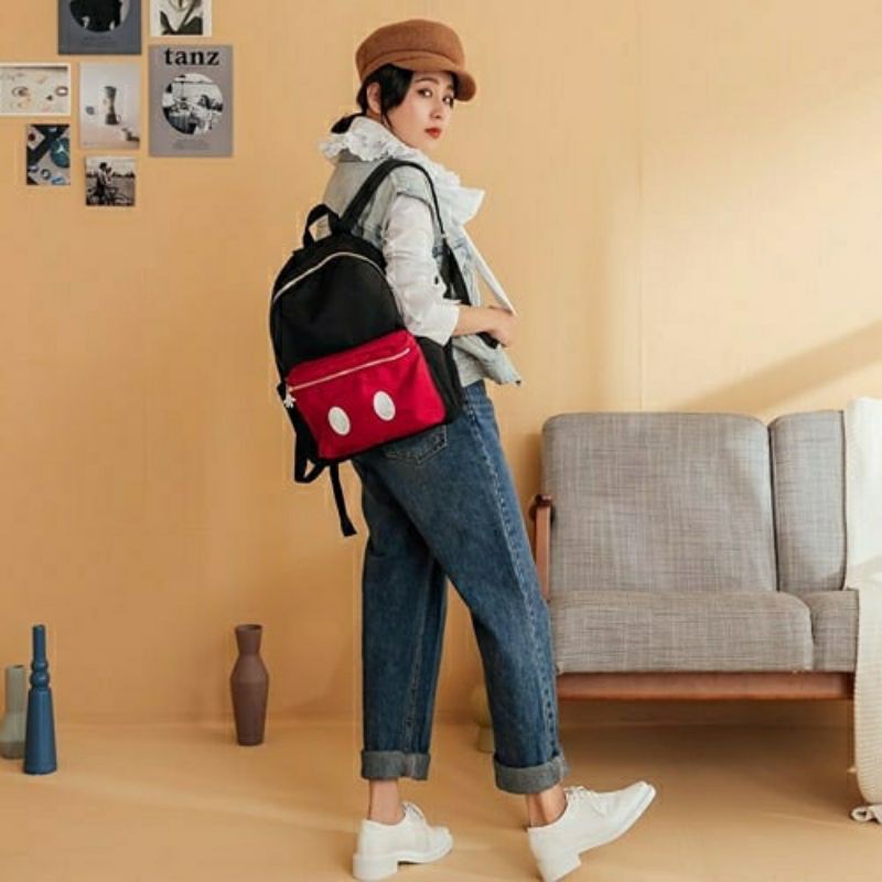 [READY STOCK] Gracegift x Disney Backpack/Ransel Mickey Strip