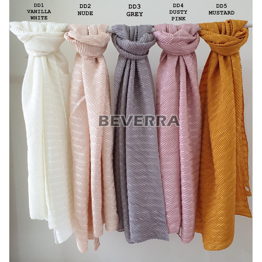 [COD] PASHMINA PLISKET MIRING METALIK A34 BEVERRA pleated shwal hijab