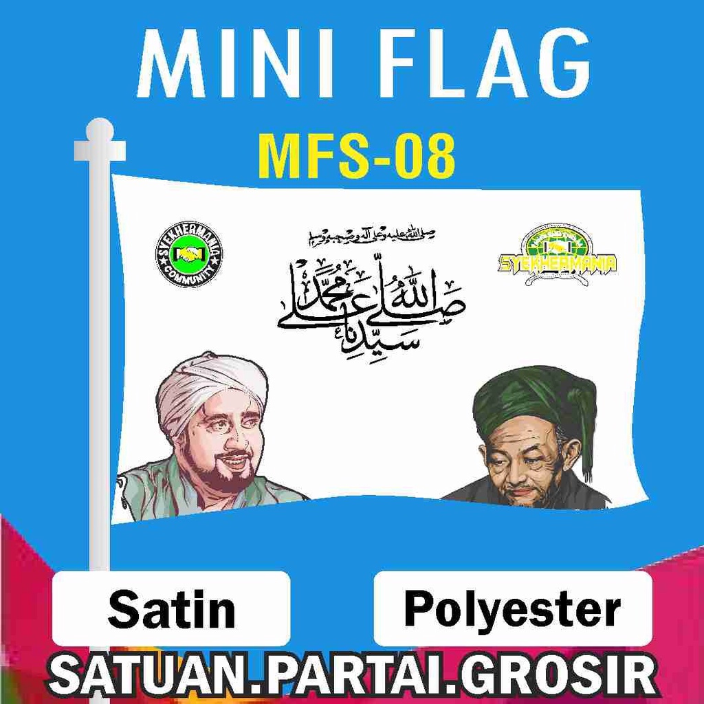 MINI FLAG SYEKHERMANIA / BENDERA SYEKHERMANIA / CETAK BENDERA CUSTOM / CETAK MINI FLAG CUSTOM FULL P