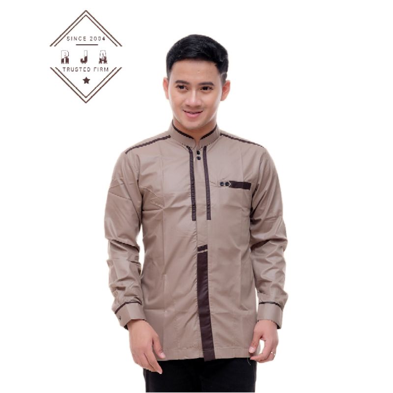 baju Koko dewasa Koko Hadroh Koko azzahir Koko dewasa lengan panjang warna coksu motif katulistiwa