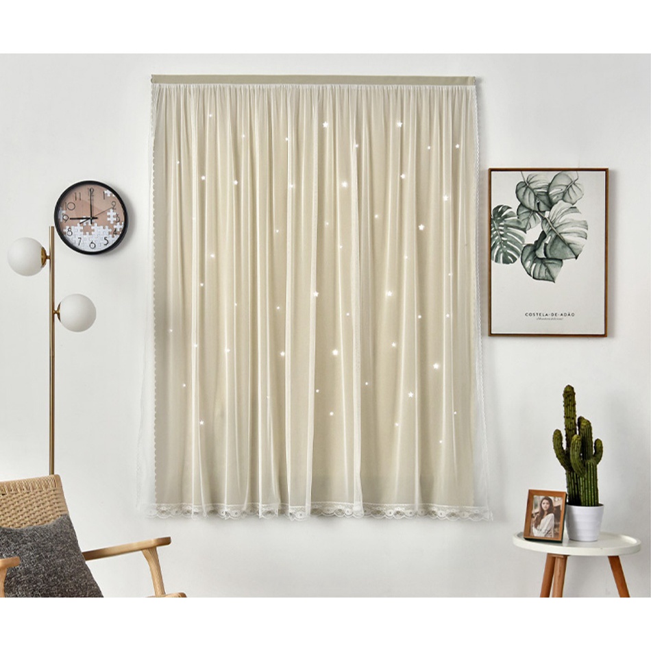 Blackout Magic Curtain Velcro / Tirai Gorden Hordeng Polos Warna Warni Pintu Jendela Tanpa Bor