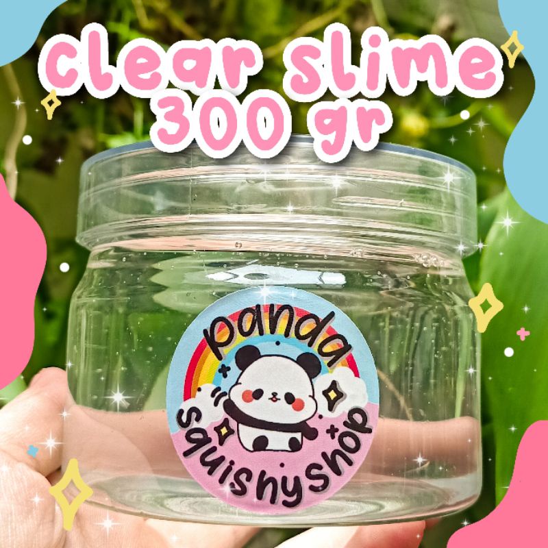 clear slime 300 gr by pandasquishyshop clear bening slime mainan anak slime bening tidak lengket