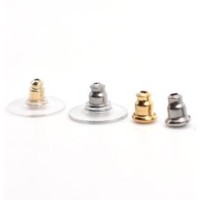 earback earplug stainless steel earring findings penutup tutup anting telinga hypoallergenic