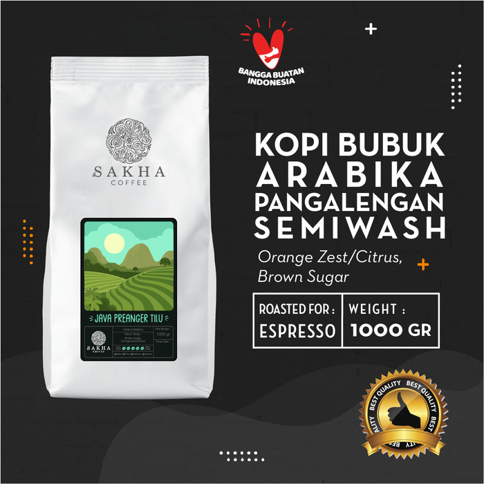 

Kopi Bubuk Arabika Java Preanger Tilu For Espresso 1 Kg - SAKHA COFFEE - KBAPRE1000