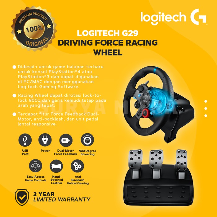 Logitech G29 Driving Force Racing Wheel For PS4 / PS3 - Summer Geek Promo