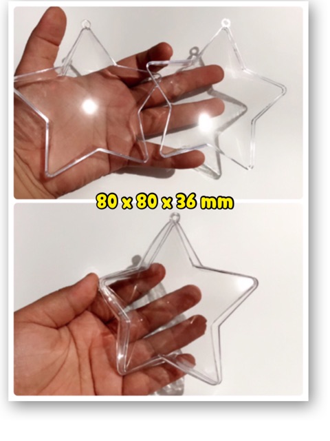 Acrylic shape star acrylic hexagon acrylic bintang hexagon dekorasi natal