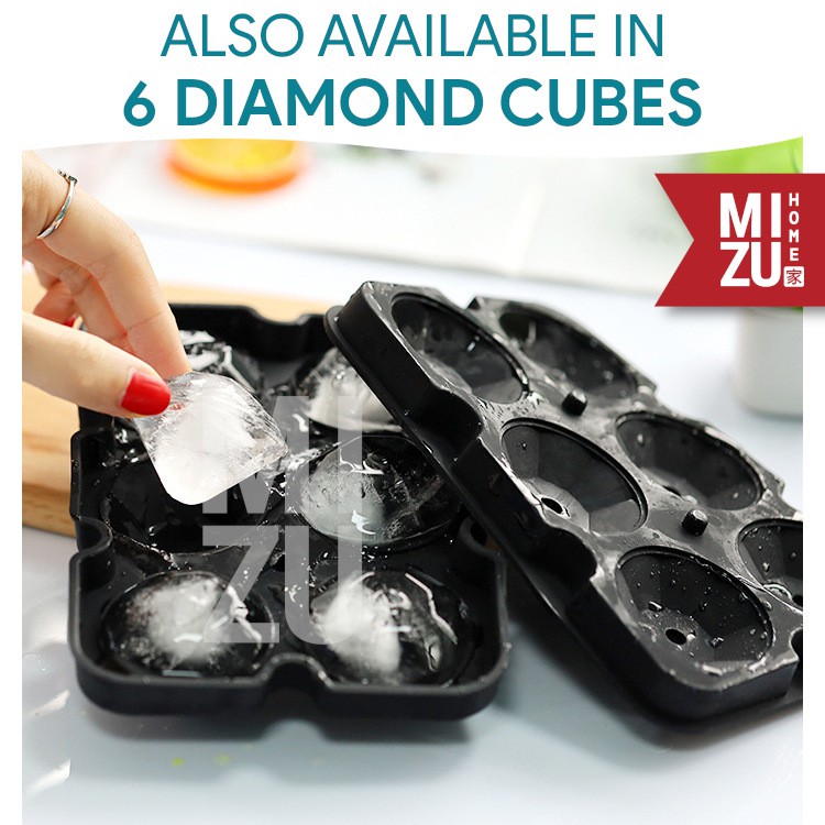 MIZU HOSEKI 4/6 Diamond Silicone Ice Mold Mould Cetakan Es Batu Berlian Agar Pudding Coklat Resin-1