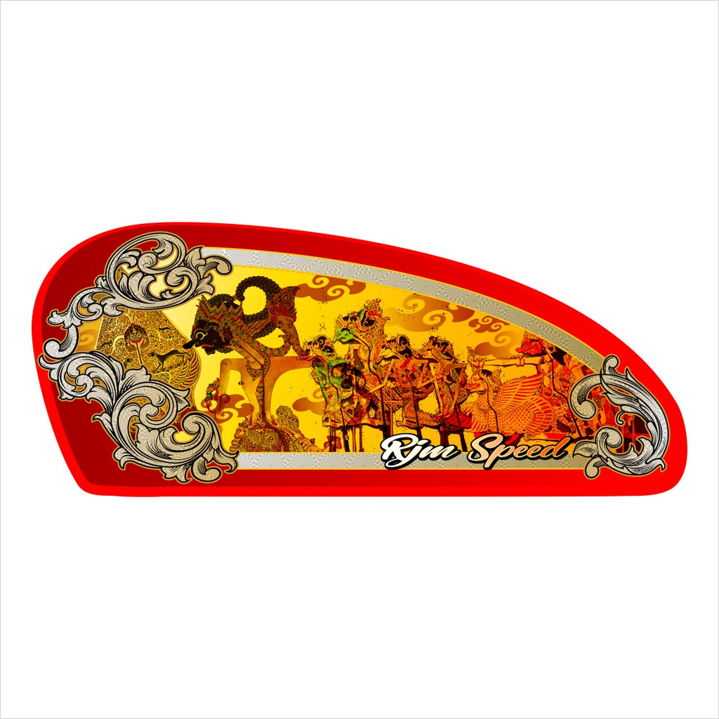 

waterslide paper / kertas decal + cetak buat tangki CB motif wayang