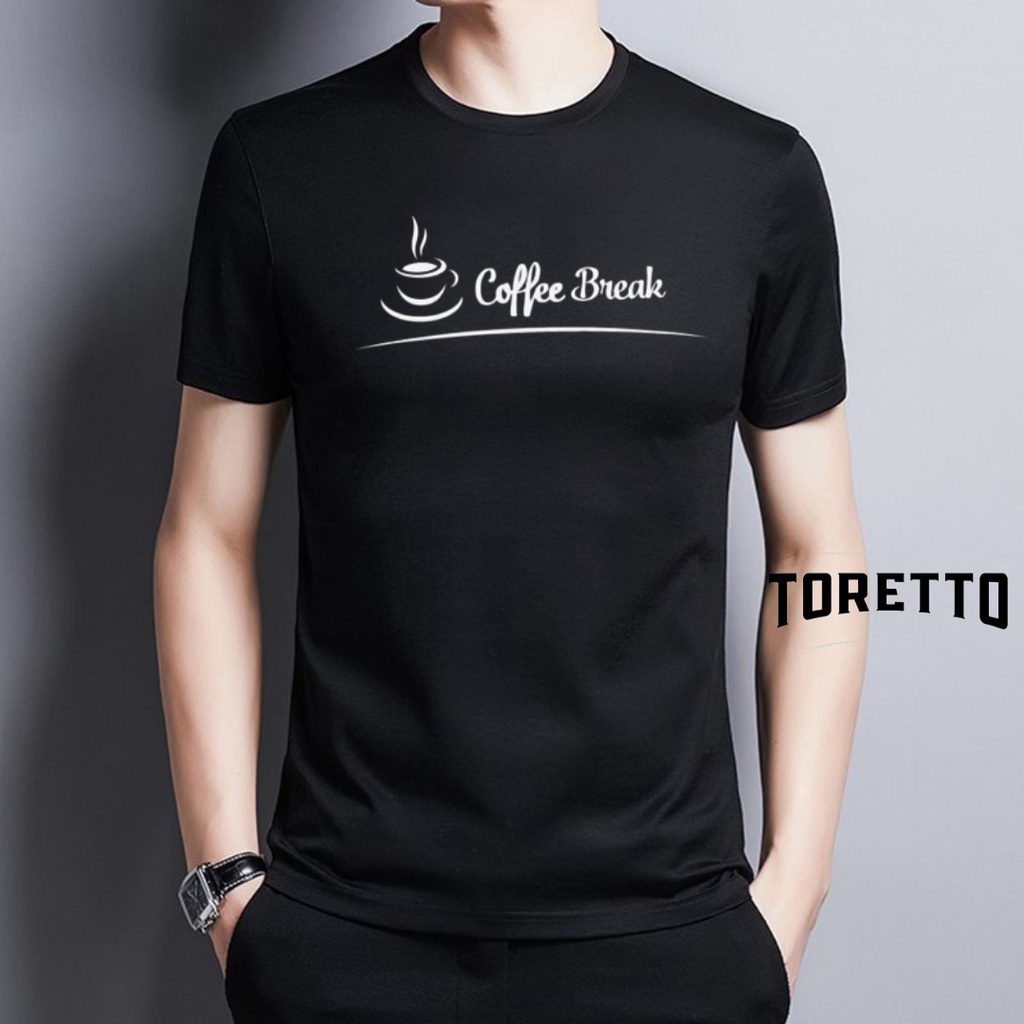 TORETTO - BAJU KAOS COFFEE BREAK || KAOS DETAK JANTUNG || BAJU SIMPLE HARIAN || KAOS DISTRO KEREN