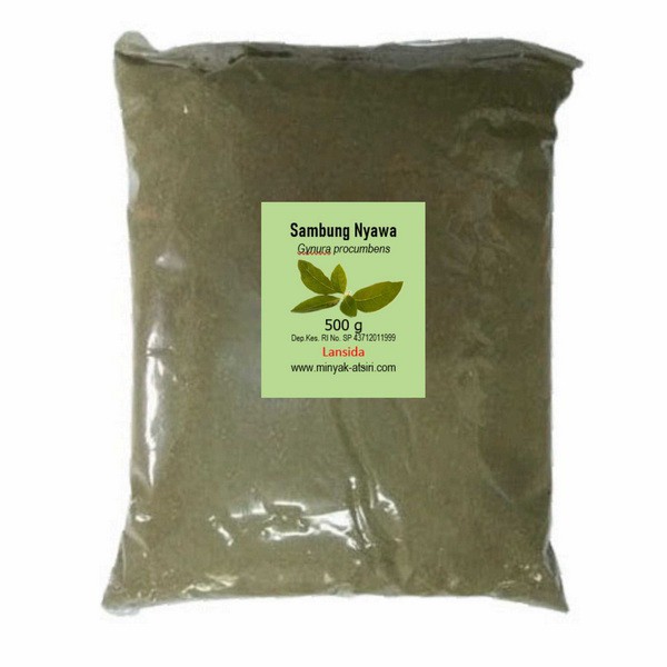 

Bubuk Daun Sambung Nyawa 500 g Serbuk Sambung Nyowo Simplisia Gynura procumbens Powder