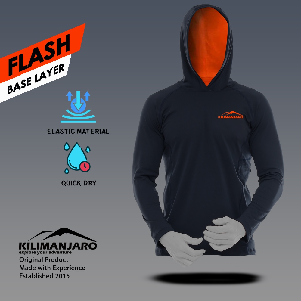 KILIMANJARO FLASH - Base Layer hoodie KIlimanjaro - Baselayer Kilimanjaro Flash - Baju Manset - Manset Baju